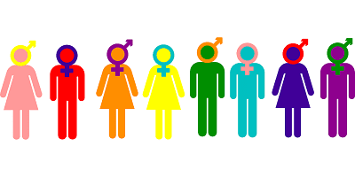 Figures with different gender identities