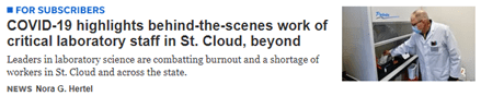 StCloud-laboratory-staff-article Article about laboratoy staff in St. Cloud Times