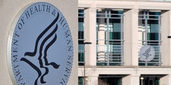 CMS-Office-Sign Centers for Medicare and Medicaid Services sign at headquarters entrance.