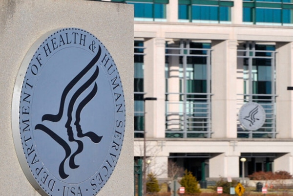 CMS-Office-Sign Centers for Medicare and Medicaid Services sign at headquarters entrance.