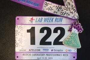 2024 Lab Week Run Race Bib and Medal