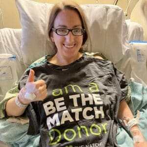 Kate DeAngelo after donating bone marrow