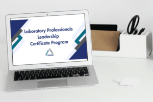 Laboratory Professionals Leadership Certificate Program on a laptop