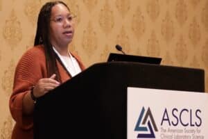 Stephanie Cochrane presents at the 2025 Clinical Laboratory Educators Conference